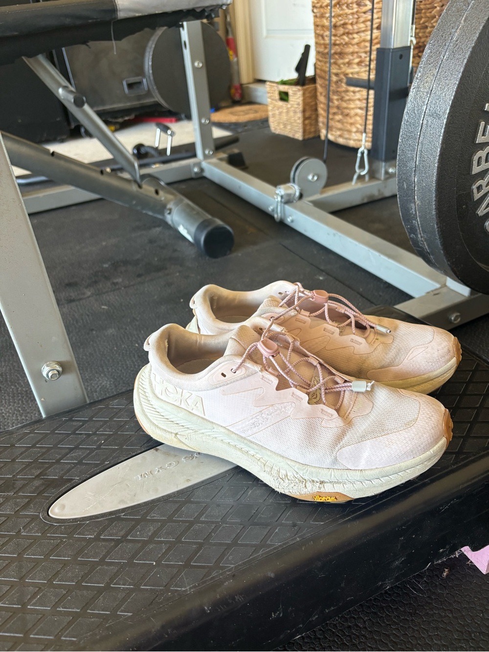 Hoka Pale Pink Lace‑Toggle Running Shoes